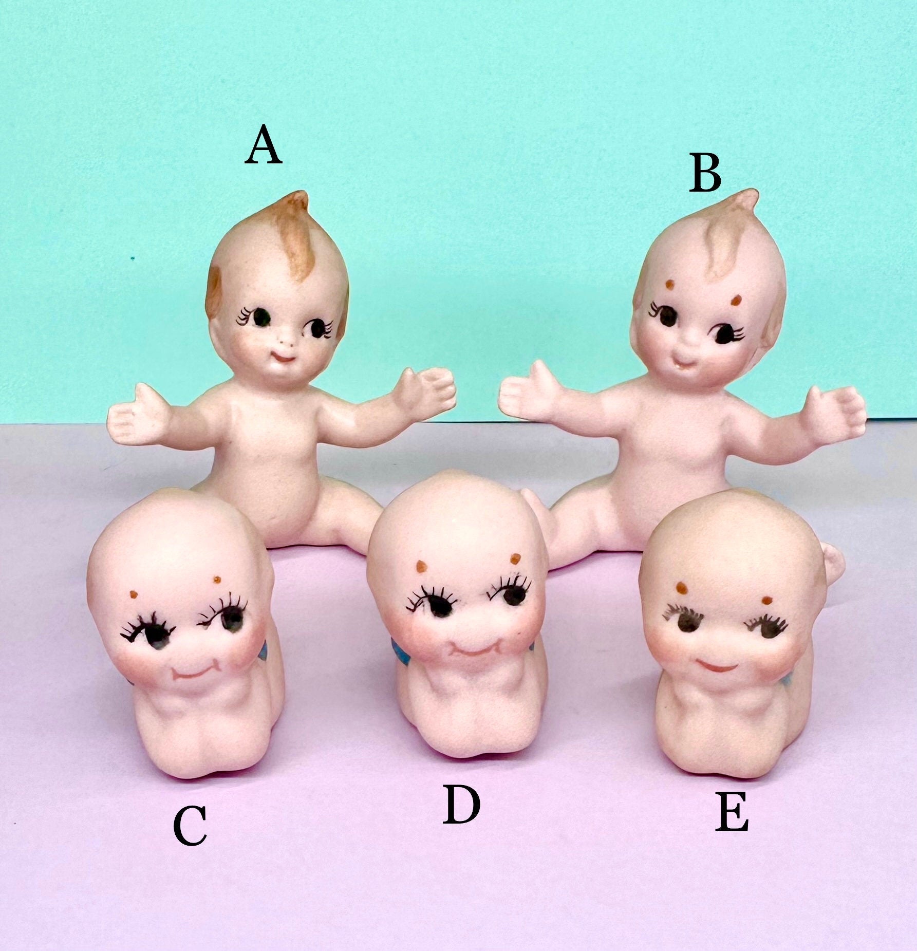 Vintage Ceramic Kewpie Angel Figurine Dolls