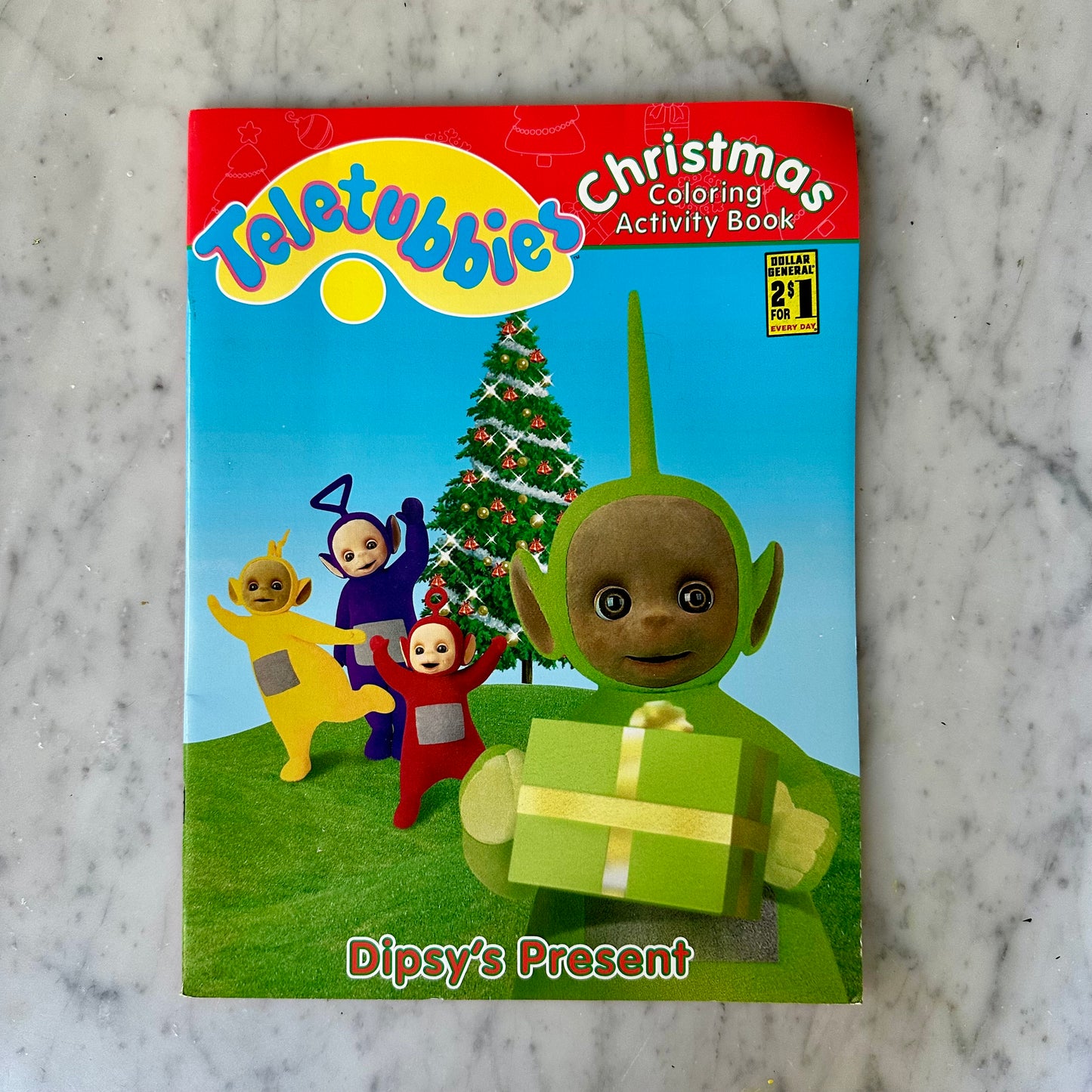 1999 Teletubbies “Dipsy’s Present” Christmas Coloring Book