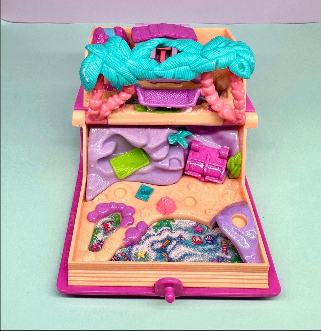 1995 Polly Pocket Glitter Island Tropical Paradise Enchanted Storybook 100% Complete