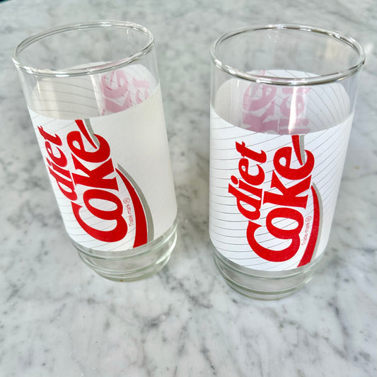 1980’s Diet Coke Drinking Glasses-Set of 2