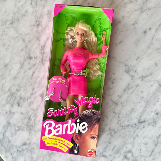 1992 Earring Magic Barbie In Box