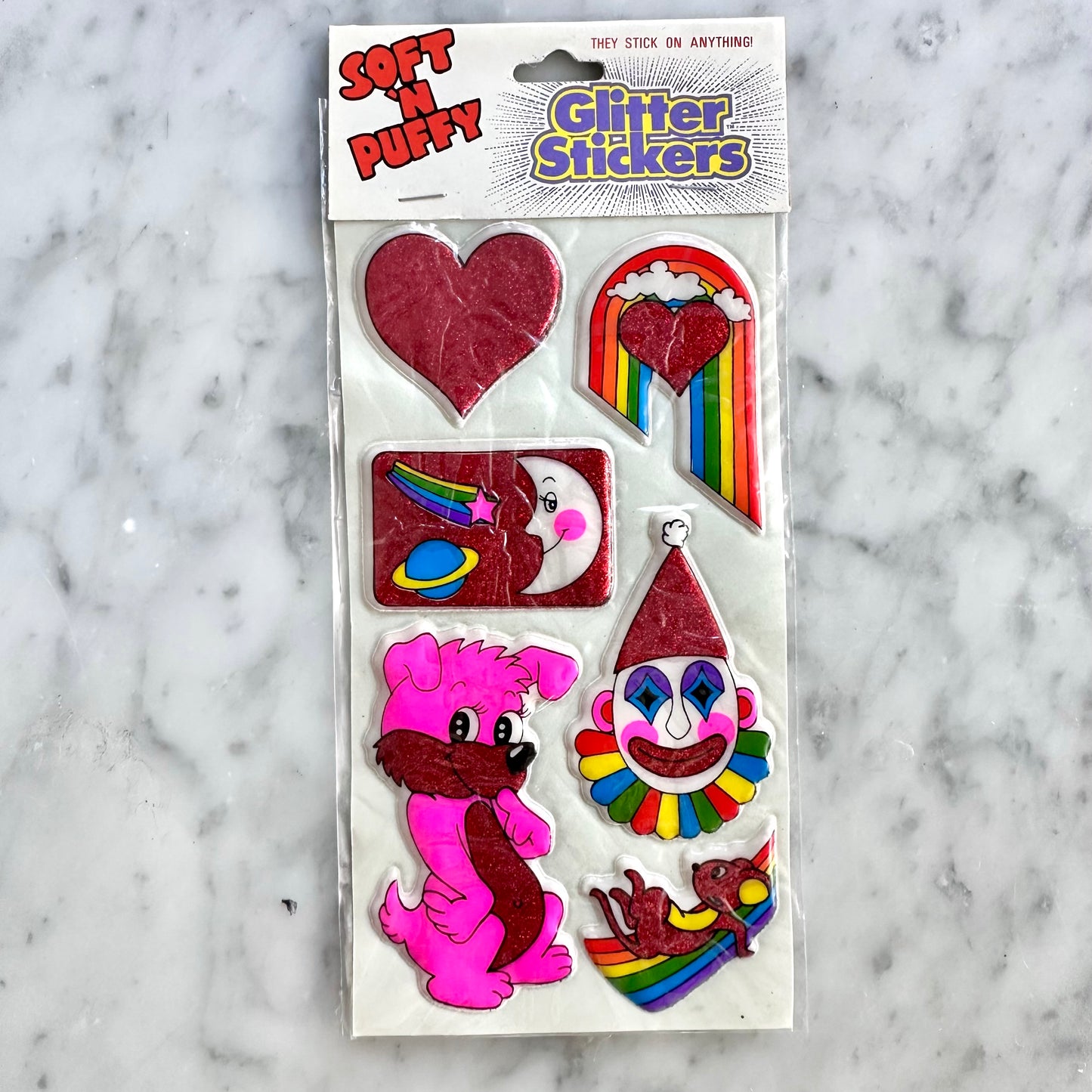 Vintage Glitter Puffy Stickers