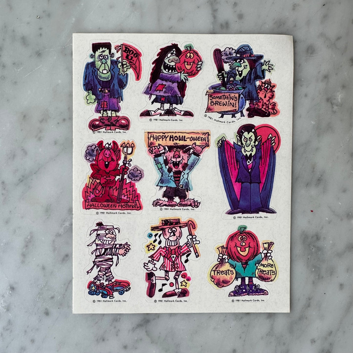 1981 Hallmark Halloween Sticker Sheet