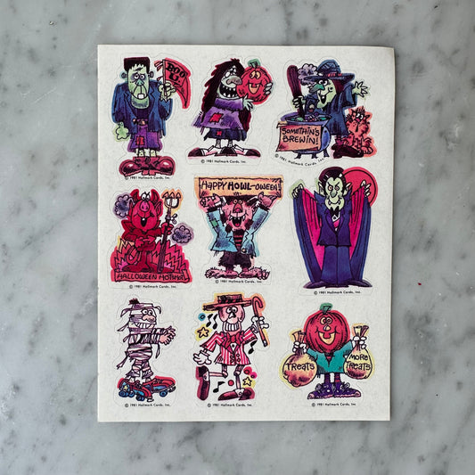 1981 Hallmark Halloween Sticker Sheet