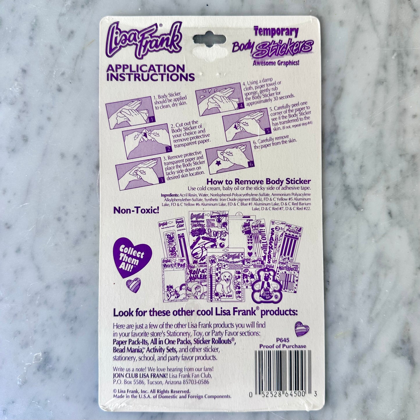 90’s Lisa Frank Body Stickers