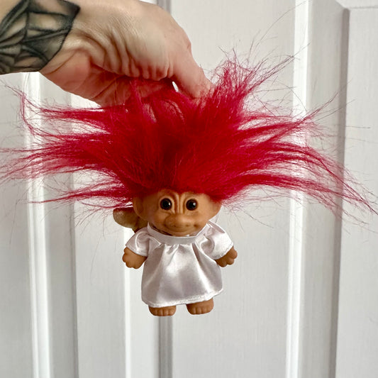 90’s Russ Christmas Angel Troll Doll Ornament