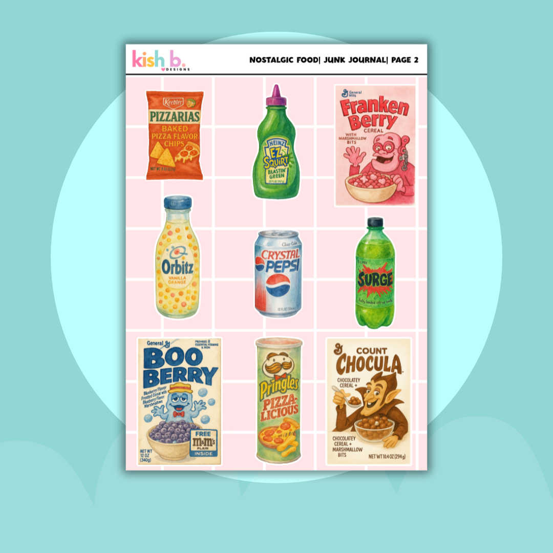 Nostalgic Food |Journal| Sticker Sheet(s)