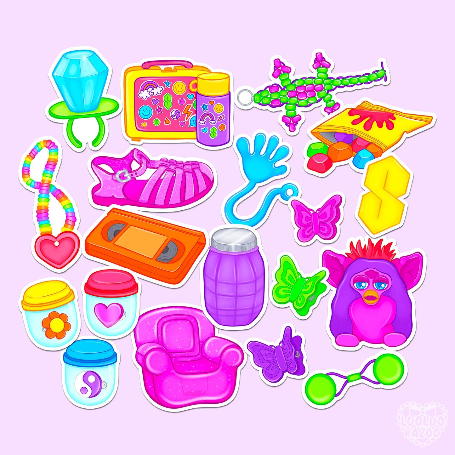 Nostalgic 90s Kid Holographic or Matte Sticker Pack