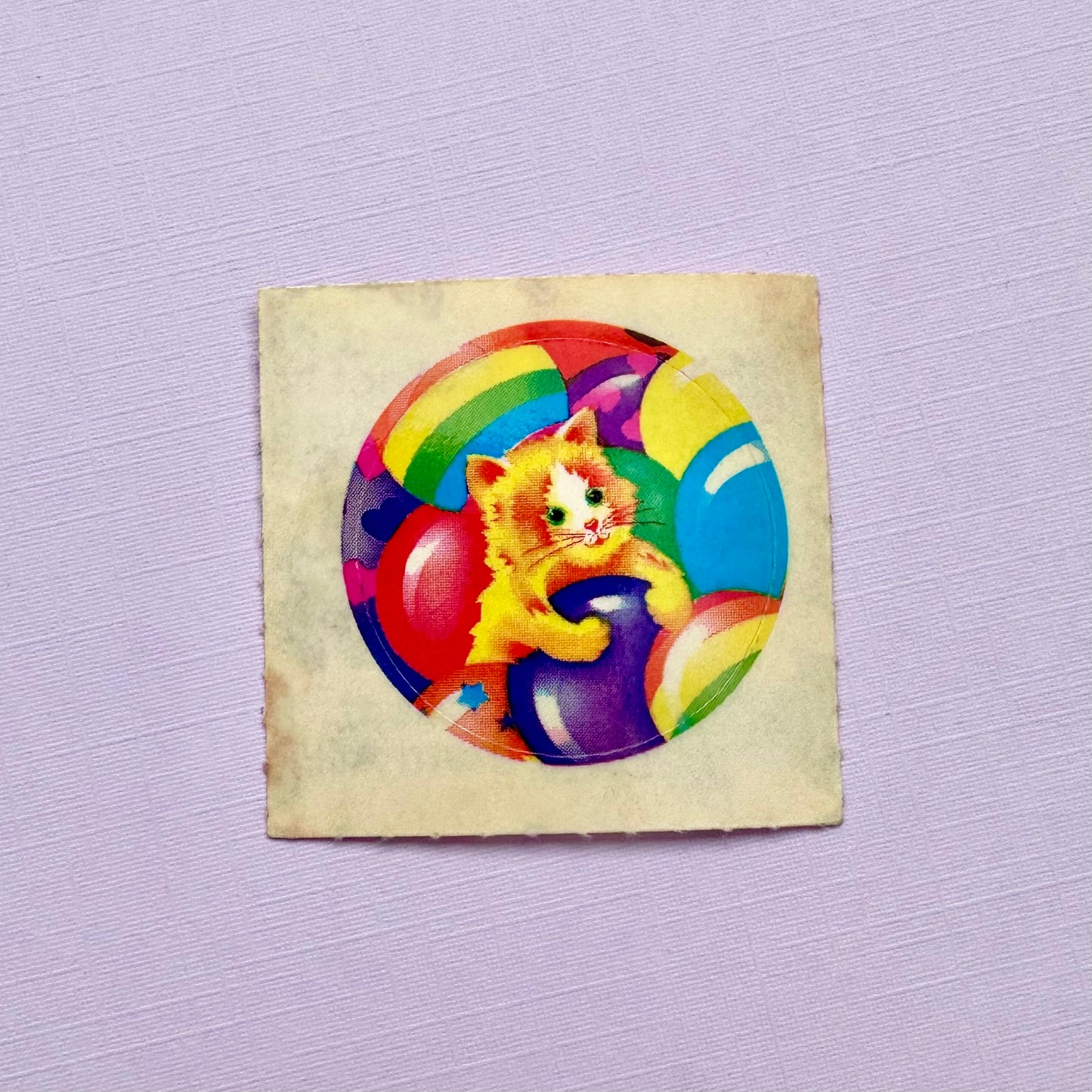 80’s Lisa Frank Party Kitty Sticker