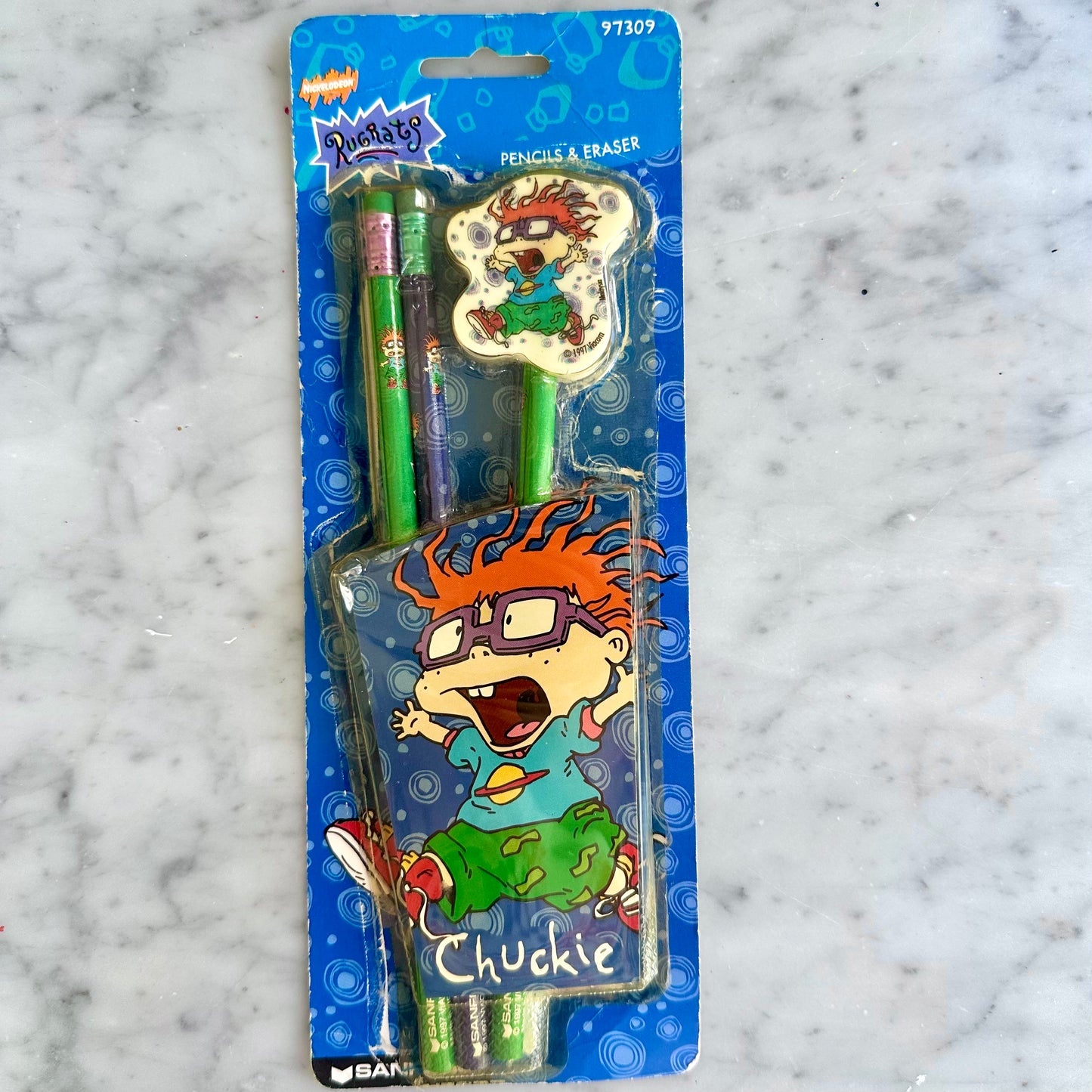 1997 Rugrats Chuckie Pencil Set