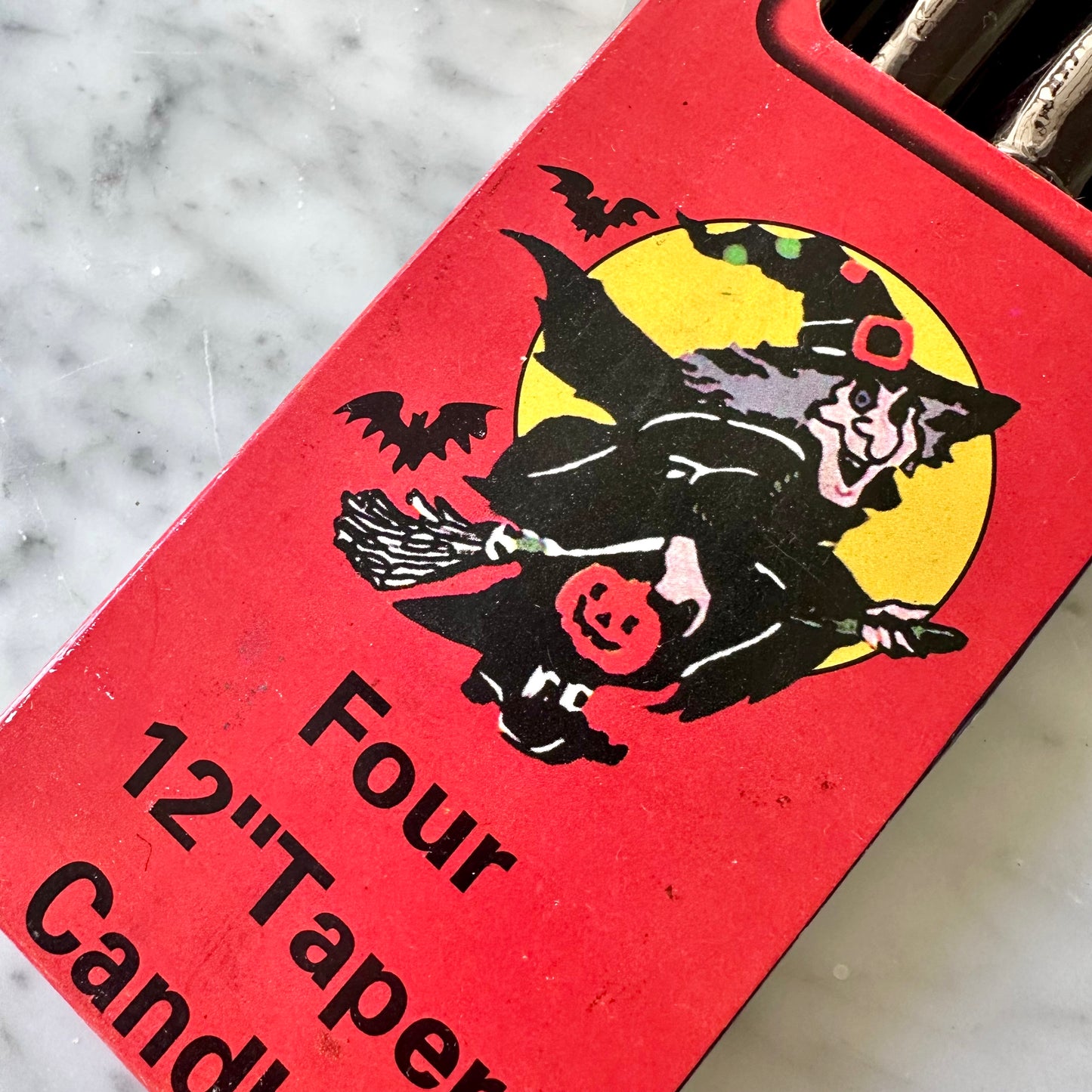 Vintage Black Halloween 12” Taper Candles