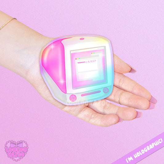 Holographic 2000s Desktop Computer Nostalgia Vinyl Sticker