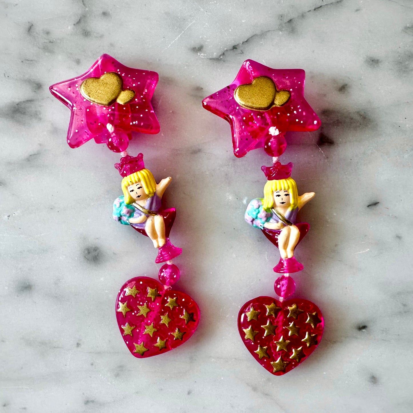 1993 Polly Pocket Beauty Pageant Clip On Earrings