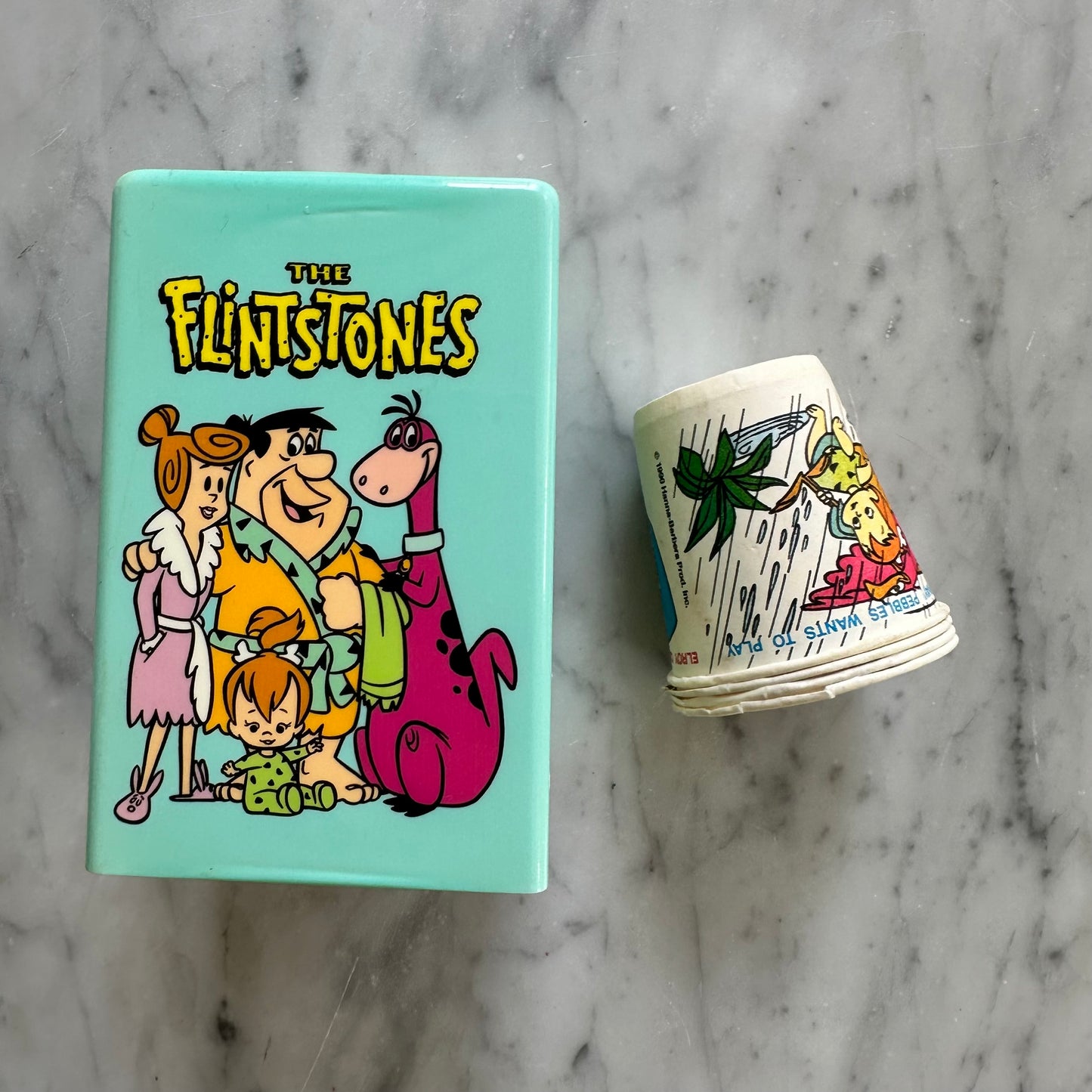 1990 The Jetsons and Flintstones Dixie Cup Dispenser