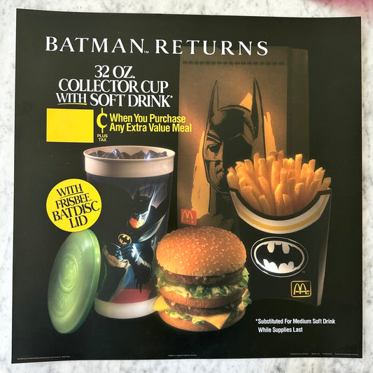 1992 McDonald’s Batman Returns Promo Translite Sign