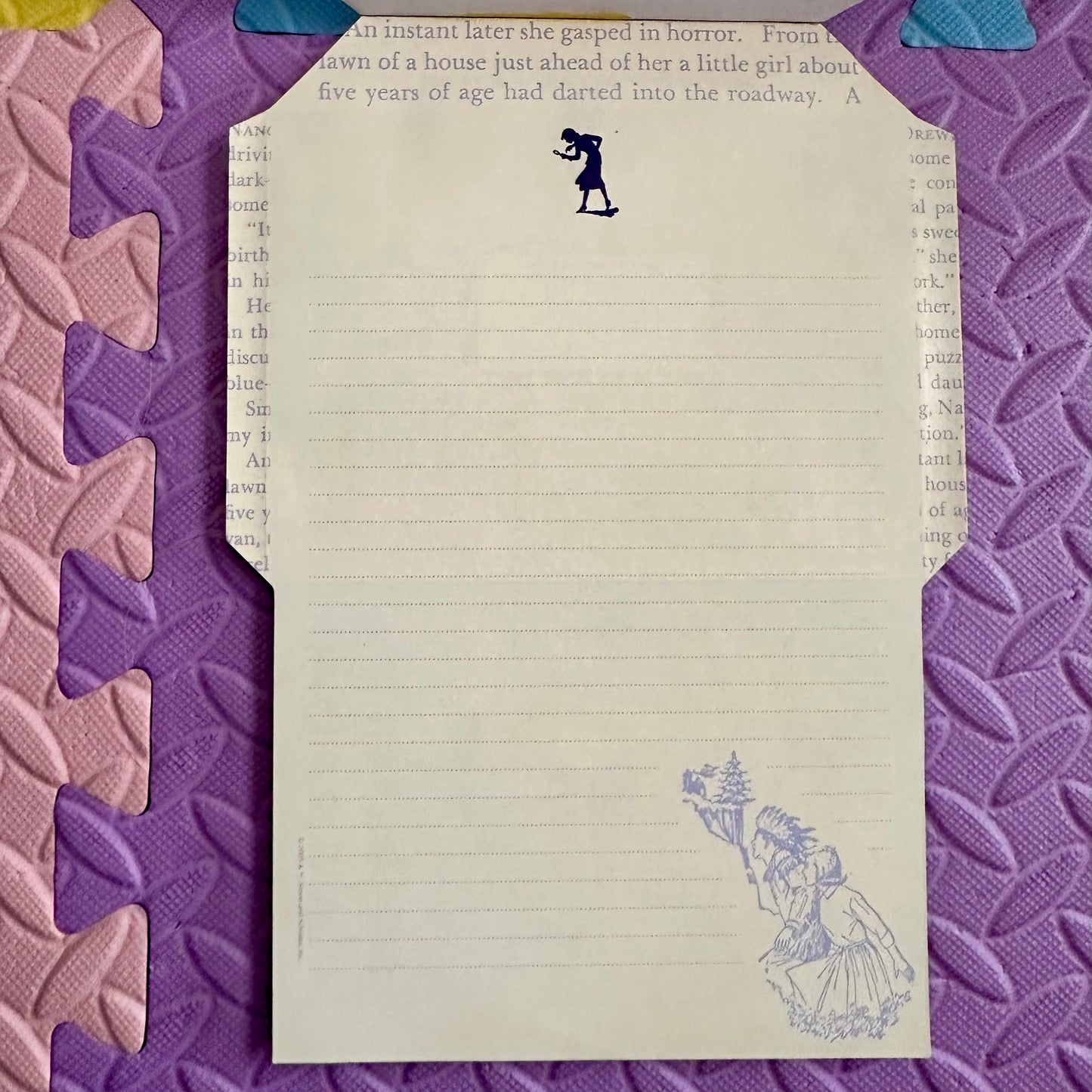 Vintage Nancy Drew Fold and Mail Stationery Pad