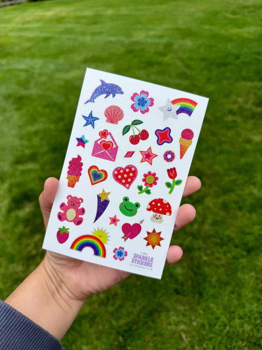 Glitter Y2K Retro Stickers for Scrapbooking & Journaling