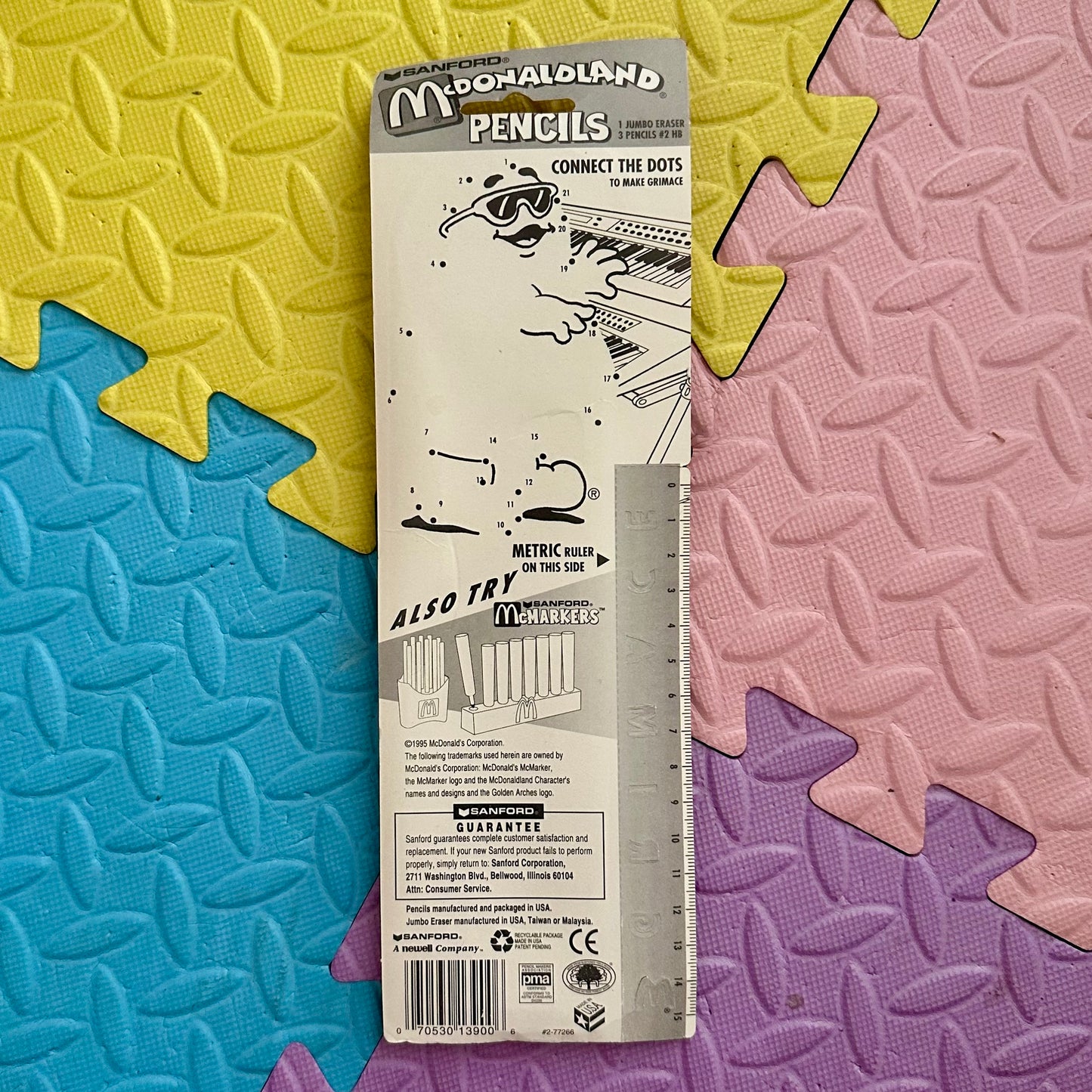 1995 McDonaldland Sanford Grimace Pencil and Eraser Pack