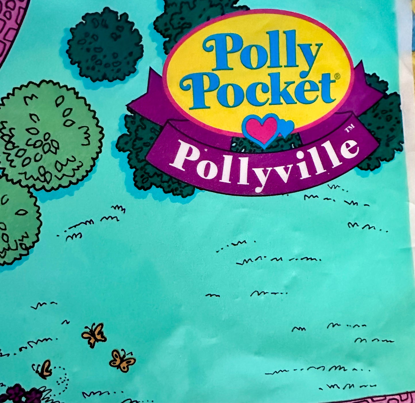 1993 Polly Pocket Pollyville Vinyl Play Mat