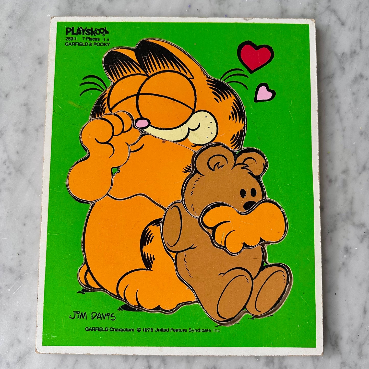 1978 Playskool Garfield and Pookie Board Puzzle