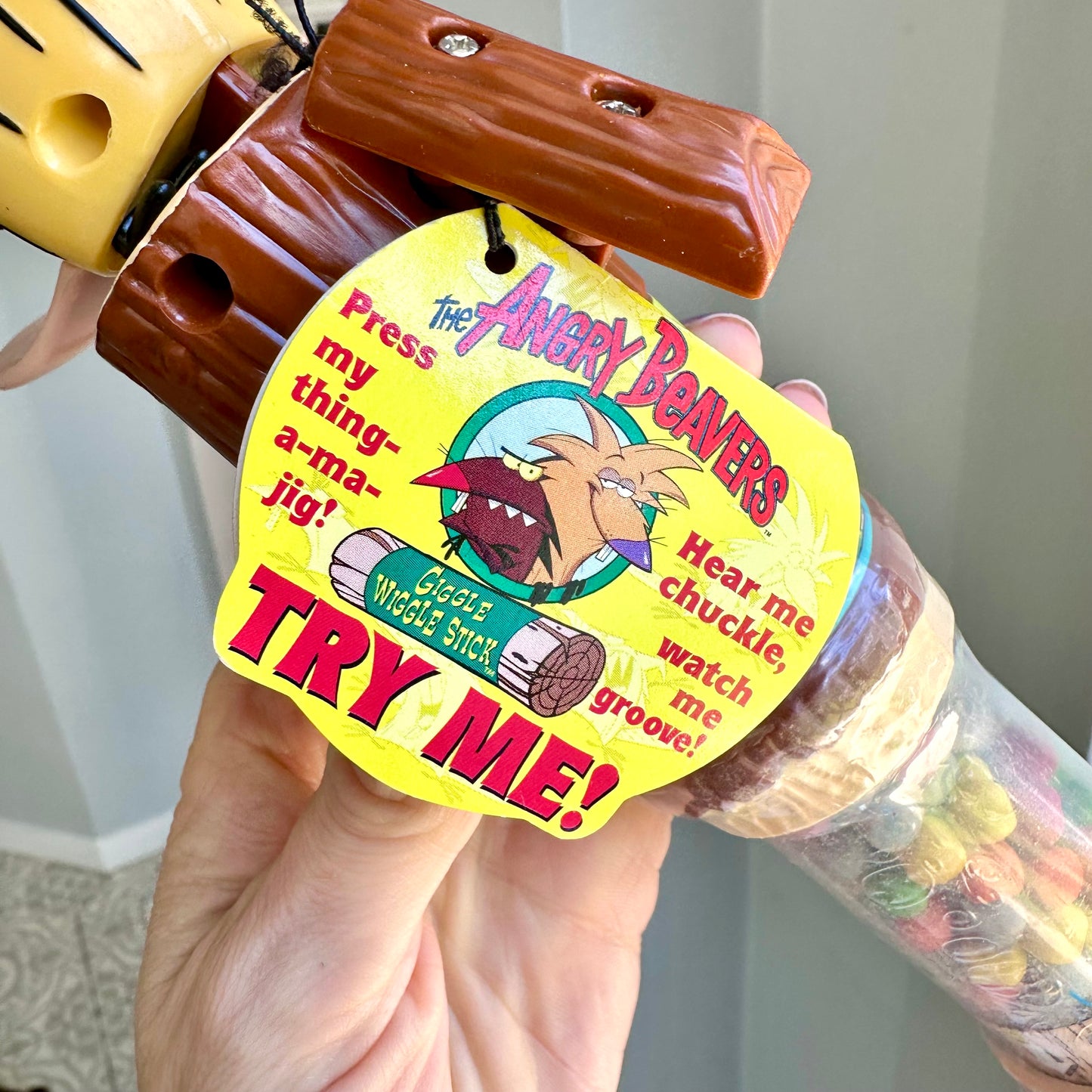 1999 Angry Beavers Norbert Giggle Wiggle Stick Candy Dispenser