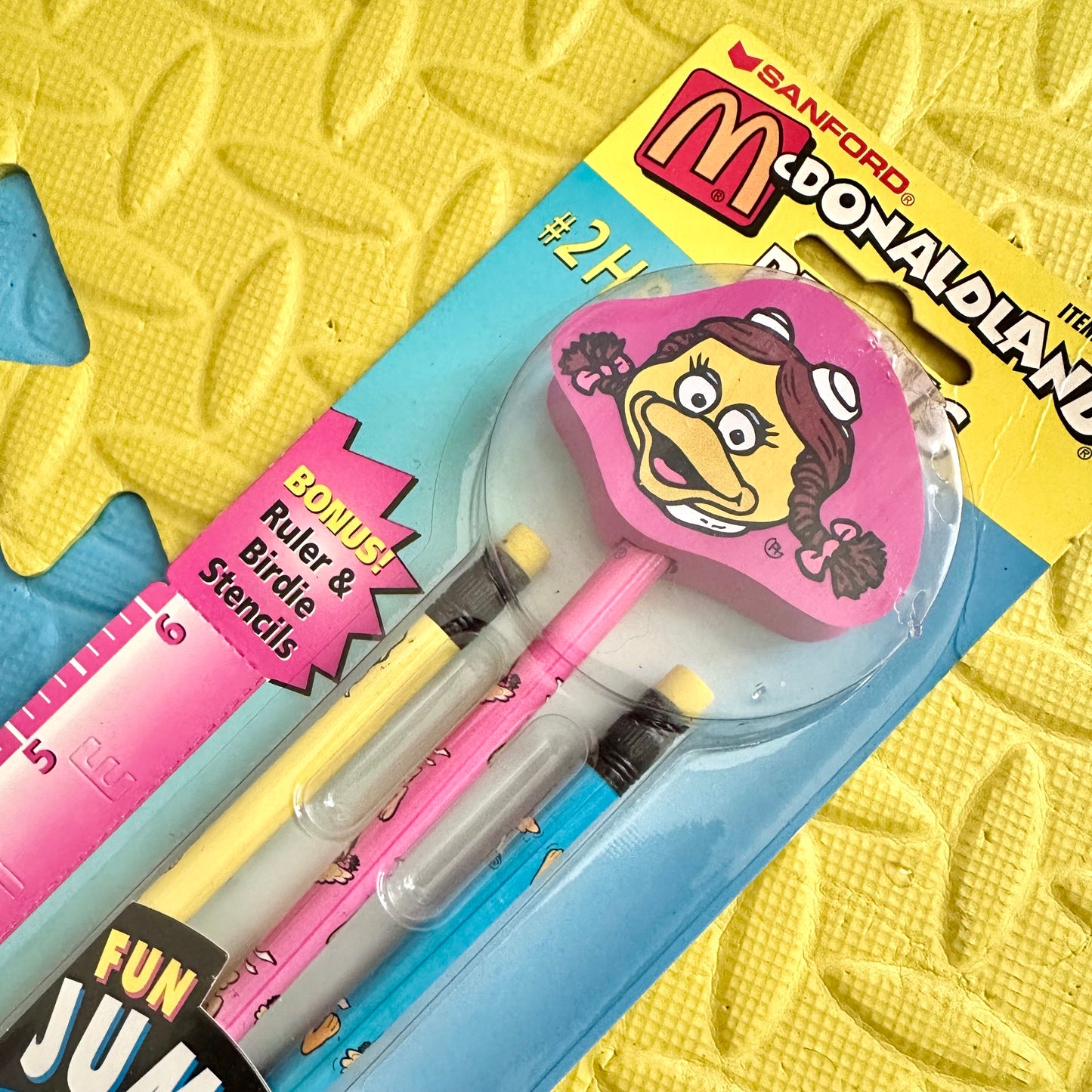 1995 McDonaldland Birdie Pencils and Eraser Set