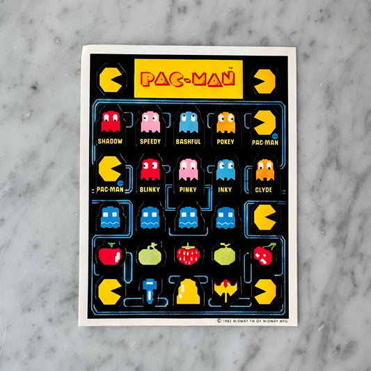 1982 PAC-MAN Sticker Sheet