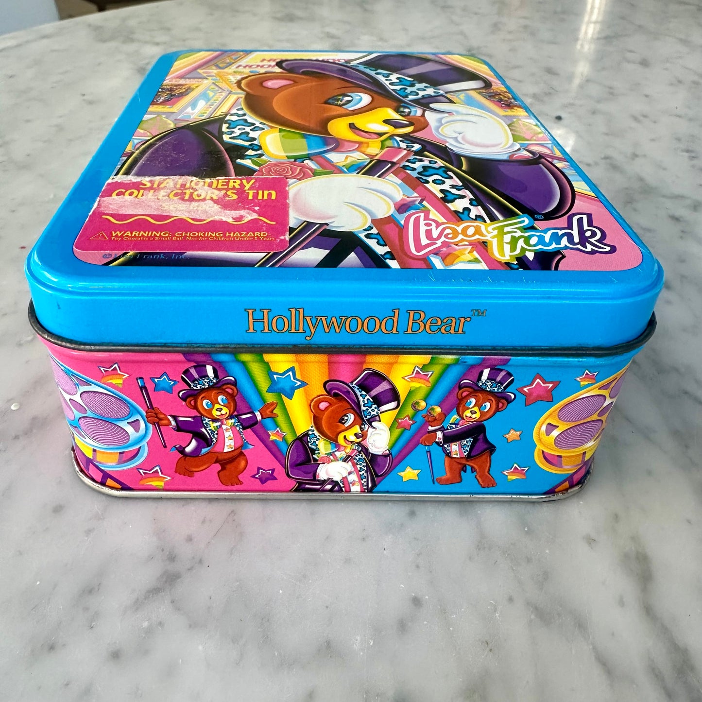 90’s Lisa Frank Hollywood Bear Tin