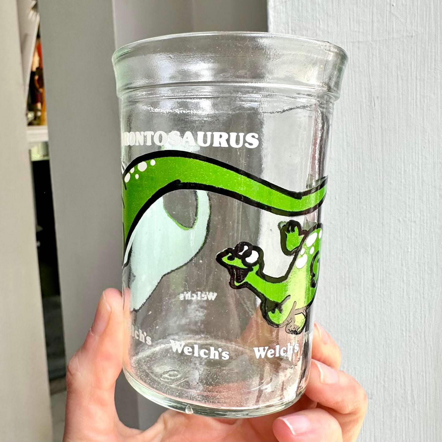 80’s Welch’s Brontosaurus Jelly Jar Glass