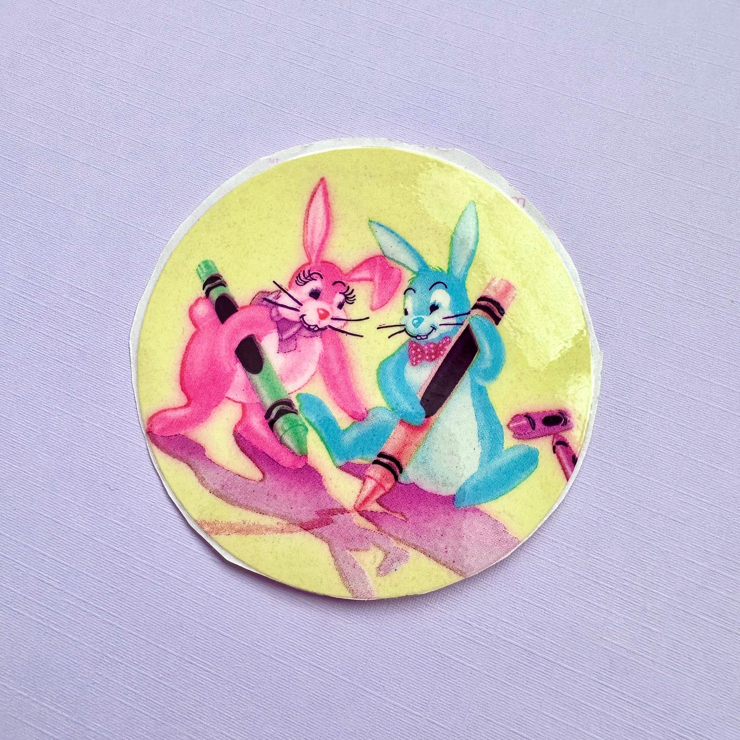 1982 Lisa Frank Crayon Bunnies Sticker