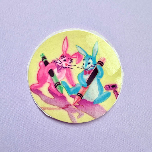 1982 Lisa Frank Crayon Bunnies Sticker