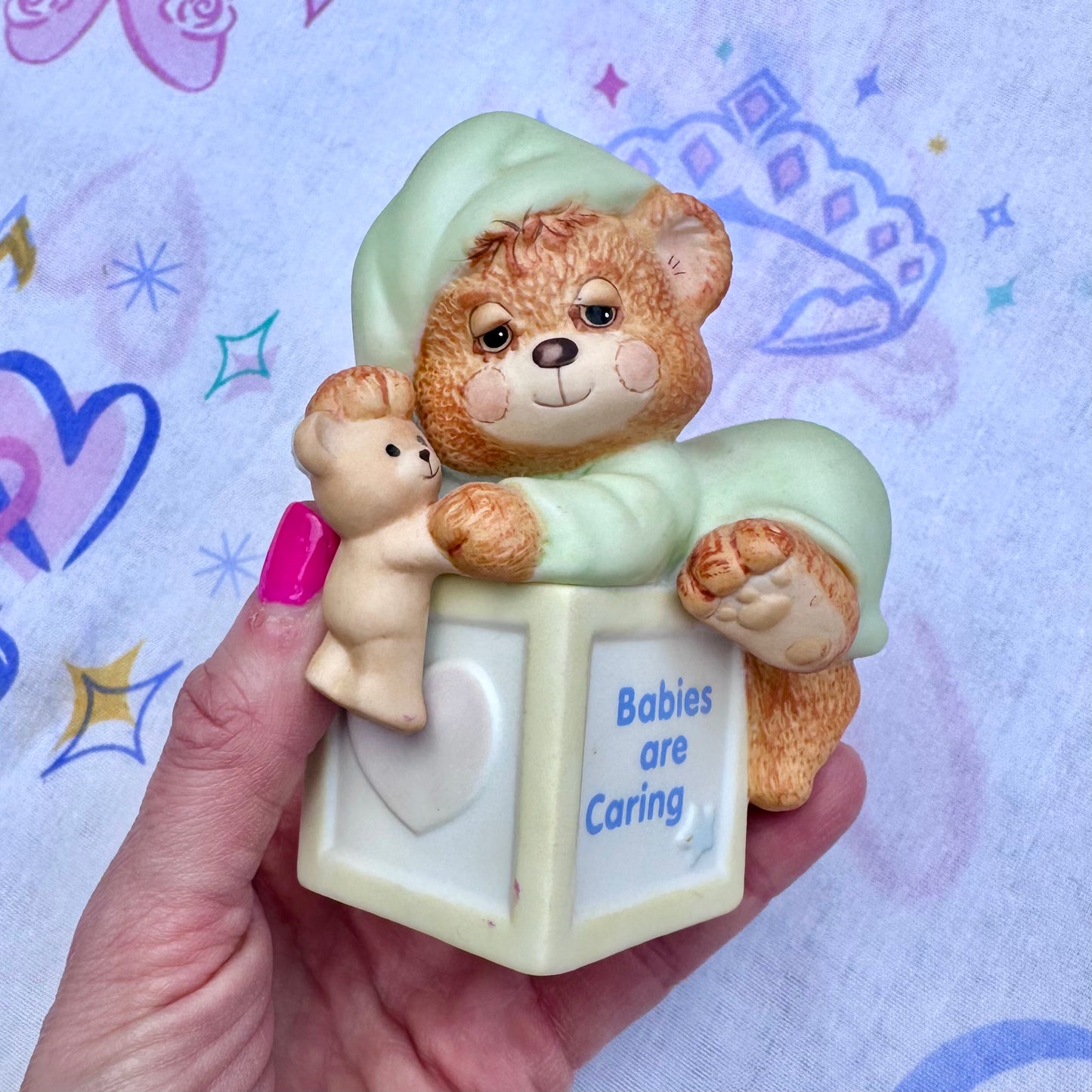 1983 Teddy Beddy Bear “Babies Are Caring” Figurine