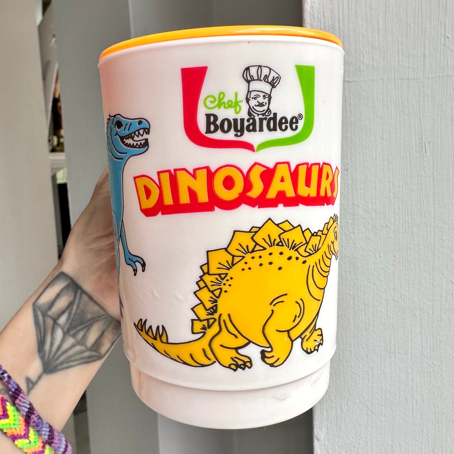 1990 Chef Boyardee Dinosaurs Promotional Mug
