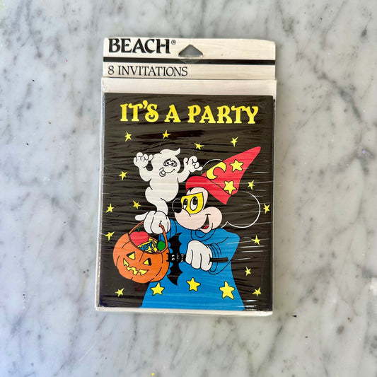 Vintage Mickey Mouse Halloween Party Invites