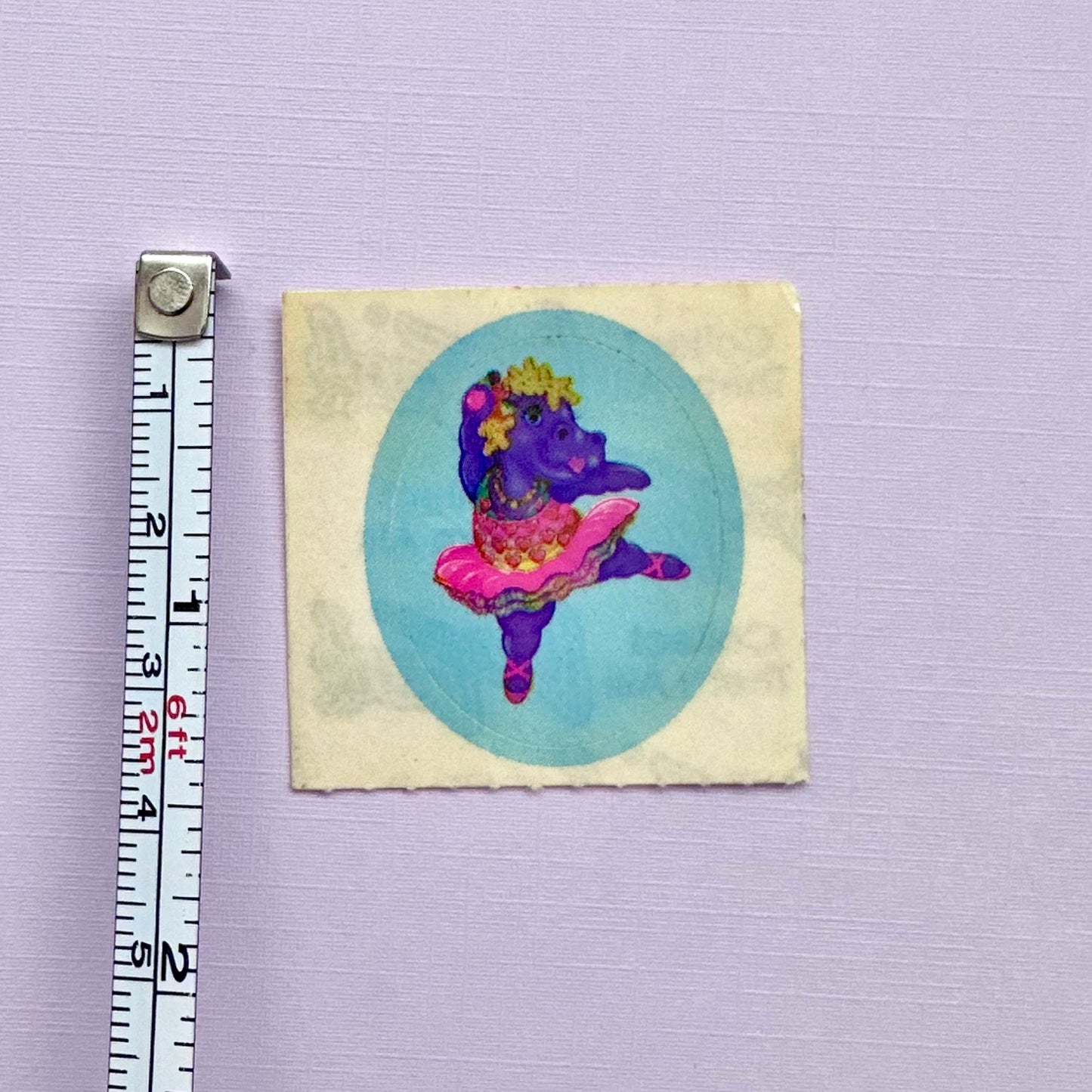 80’s Lisa Frank Dancing Hippo Sticker