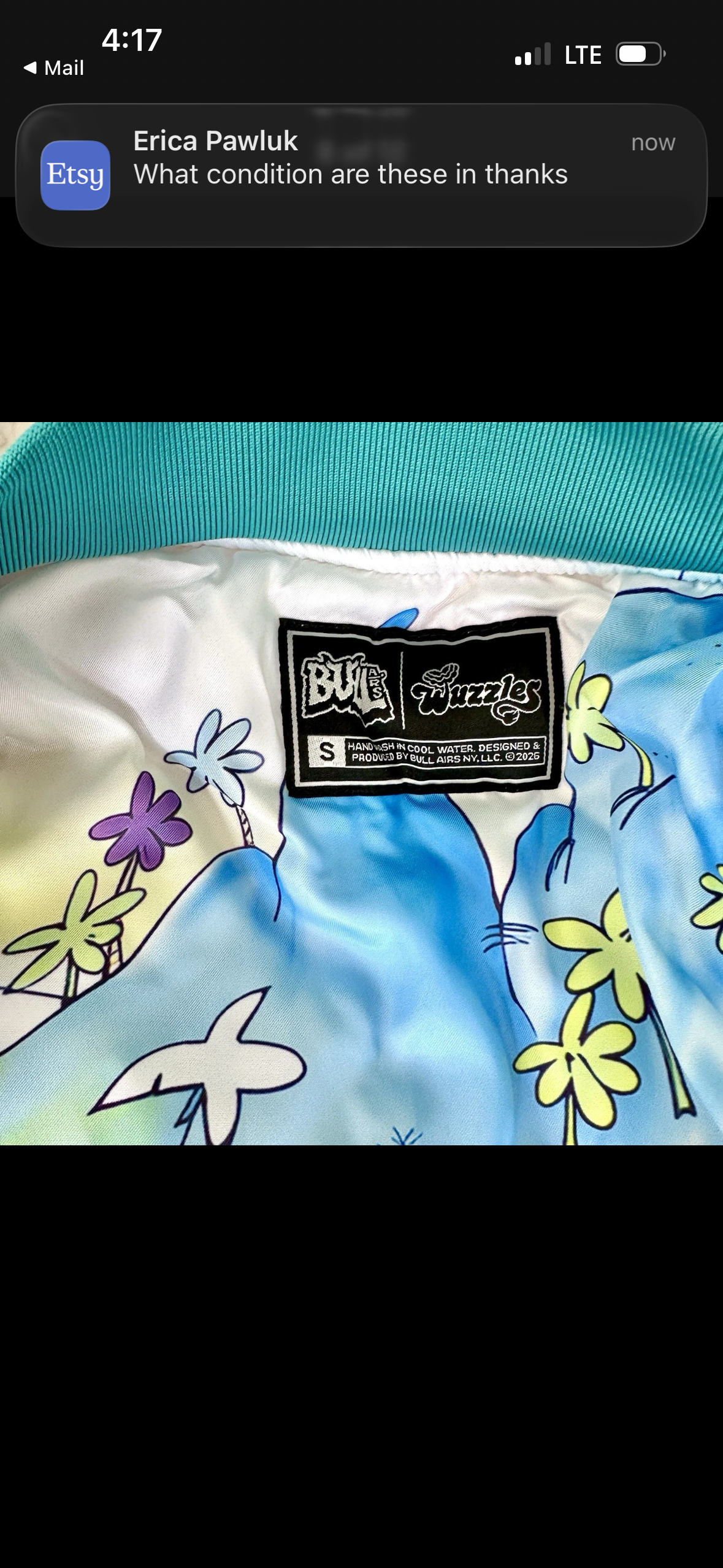 Bull Airs Wuzzles Premium Satin Bomber Jacket Size Small