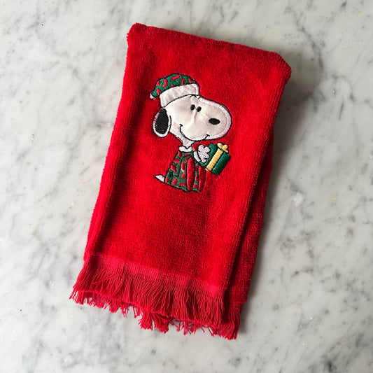 Vintage Snoopy Christmas Hand Towel