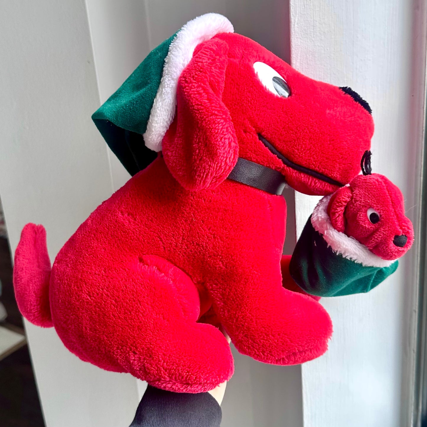 1992 Clifford the Big Red Dog with Puppy Holiday Plush