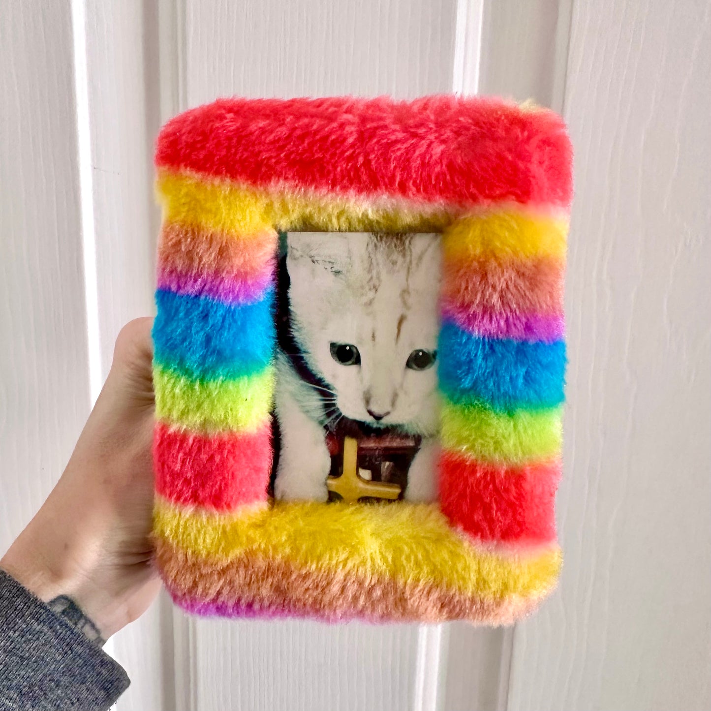 90’s Fuzzy Rainbow Picture Frame