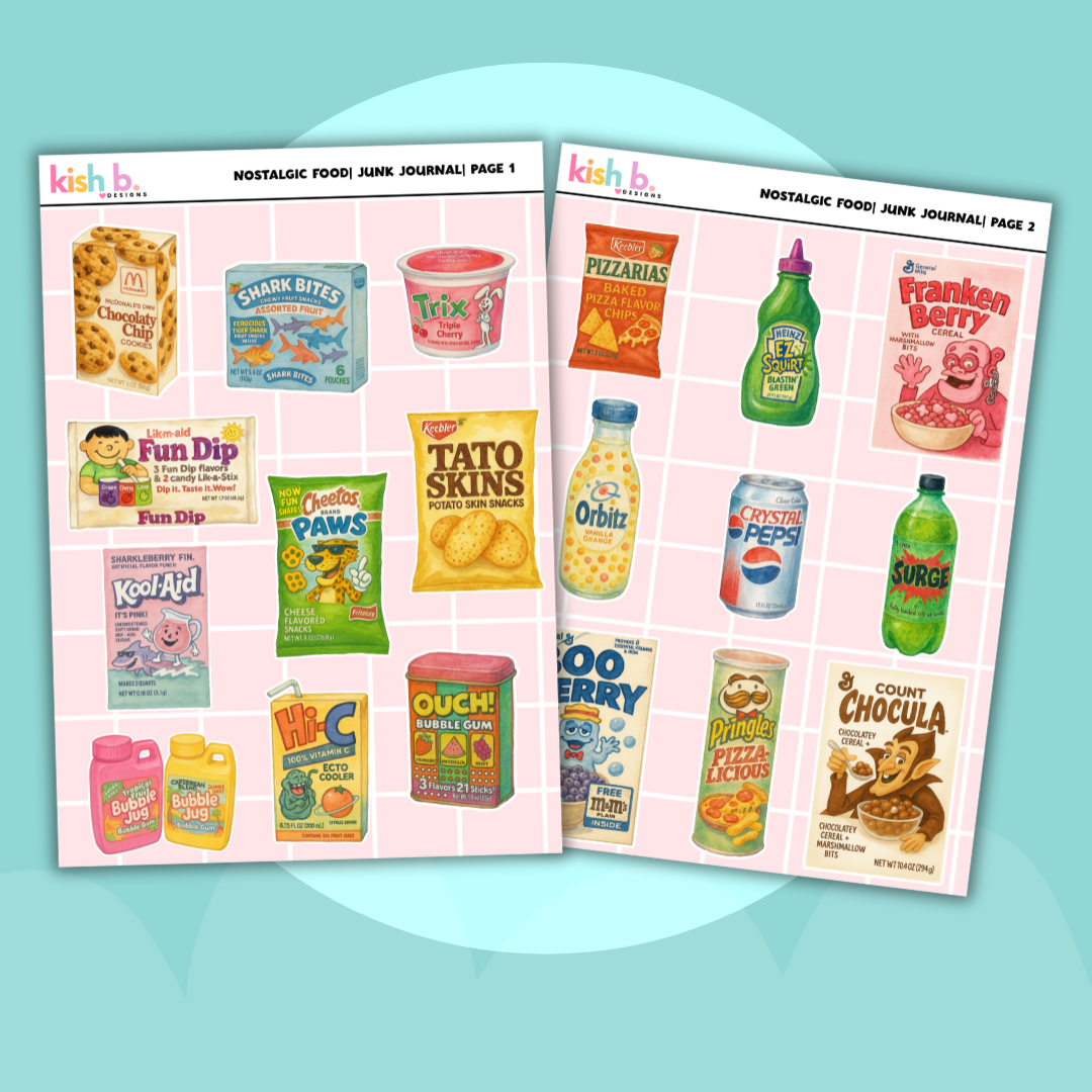Nostalgic Food |Journal| Sticker Sheet(s)