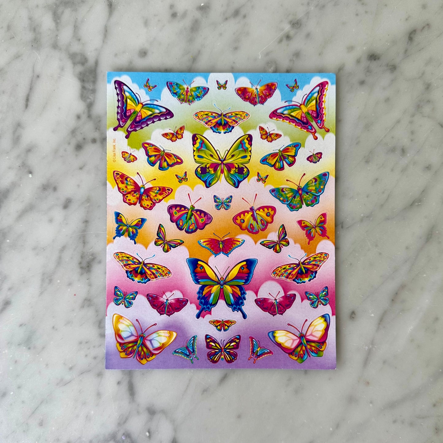 1990’s Lisa Frank Butterfly Sticker Sheet