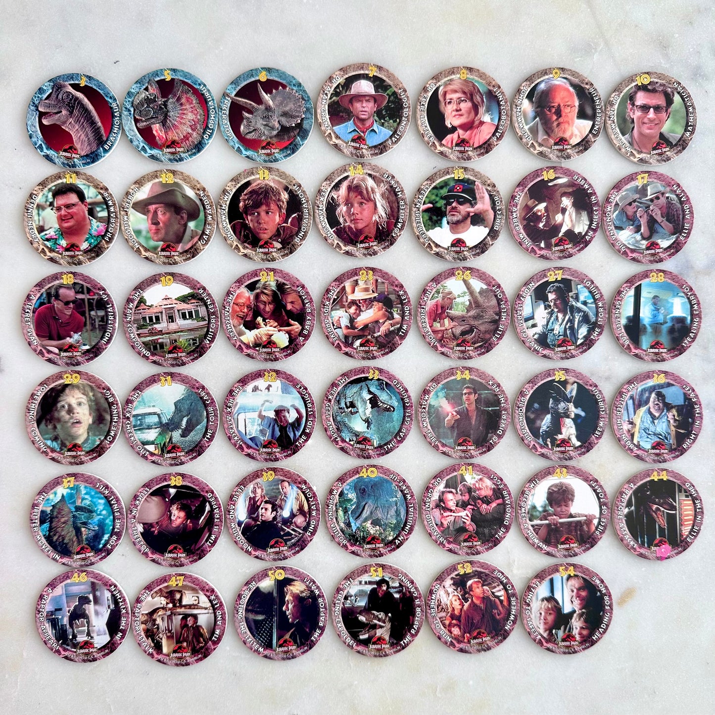 1993 Skybox Jurassic Park POGS
