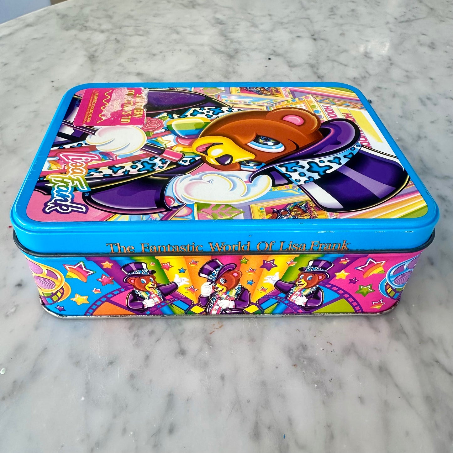90’s Lisa Frank Hollywood Bear Tin