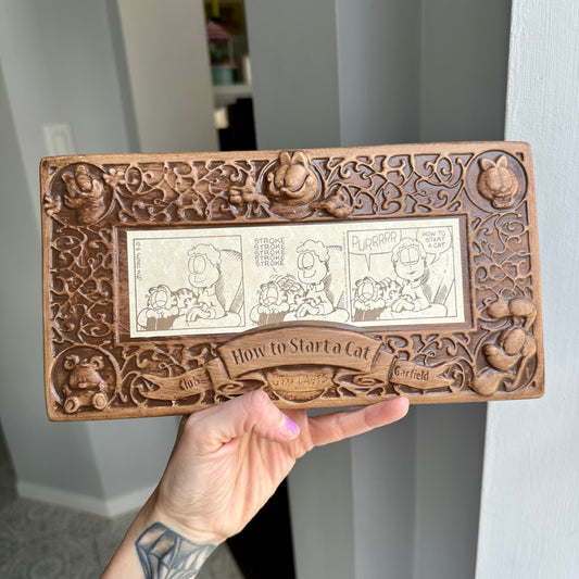 Vintage Jim Davis Garfield “How To Start A Cat” Ceramic Plaque