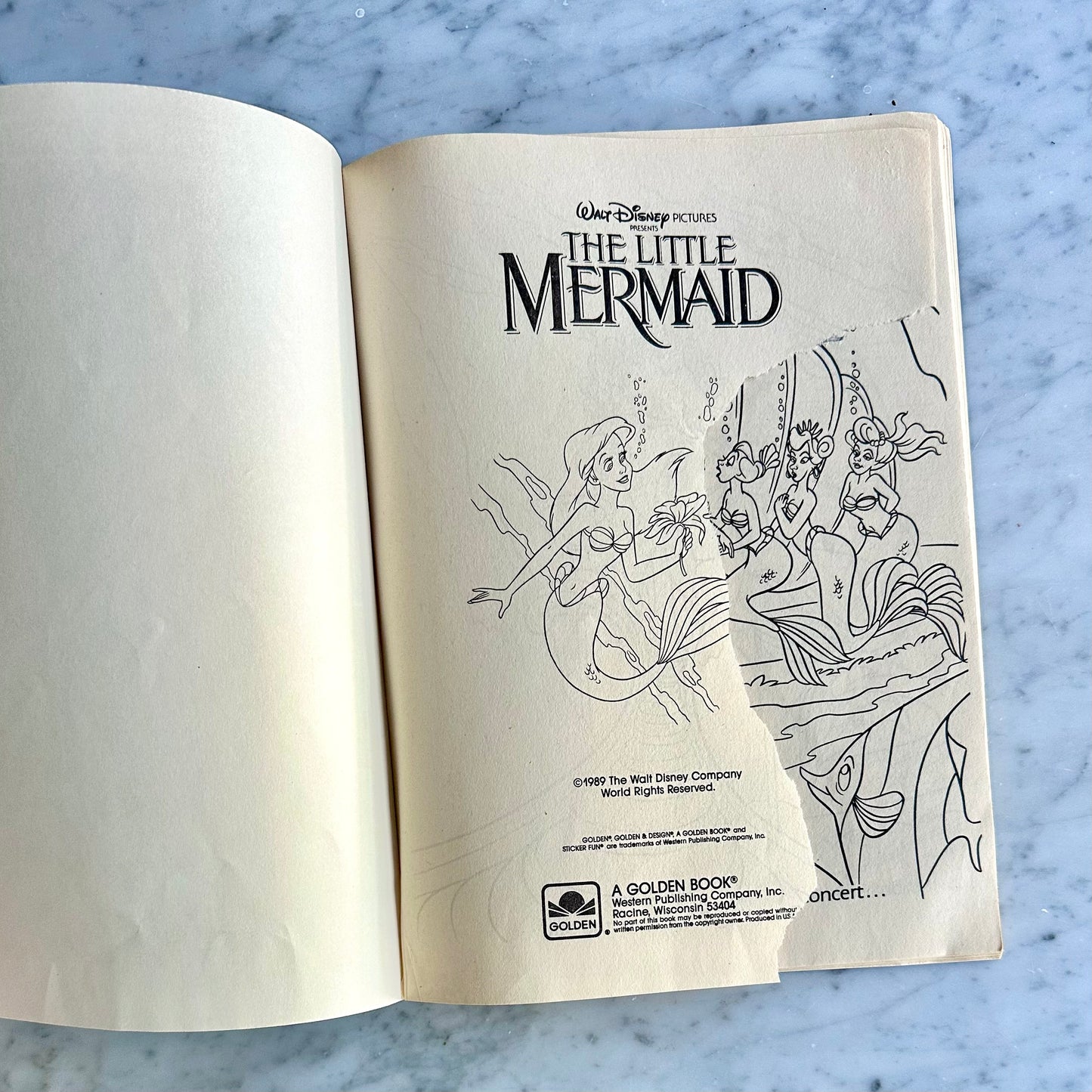 1989 Disney The Little Mermaid Coloring Book