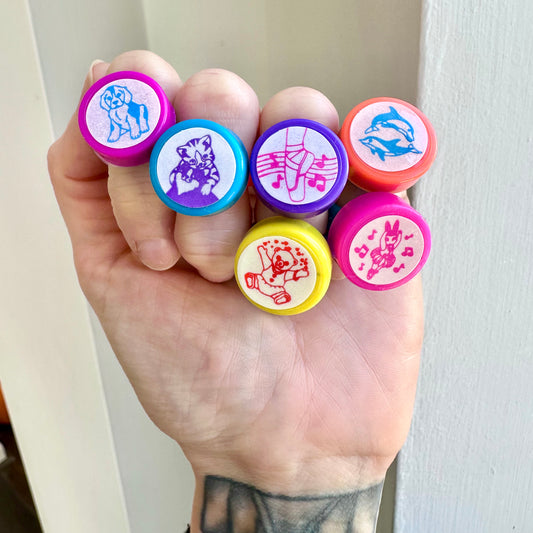 90’s Lisa Frank Stamp Ring-You Pick!