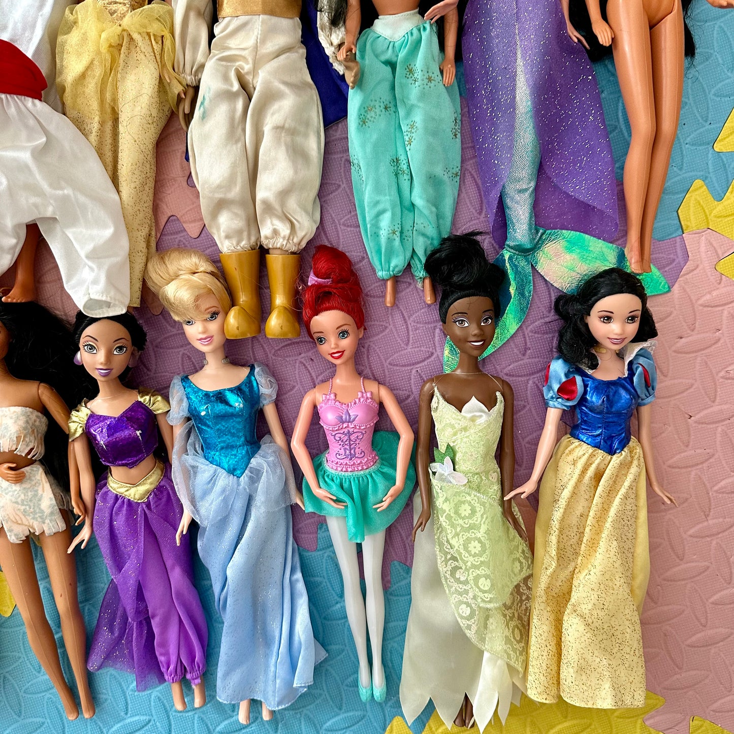 Lot of 14 Vintage and New Disney Barbies