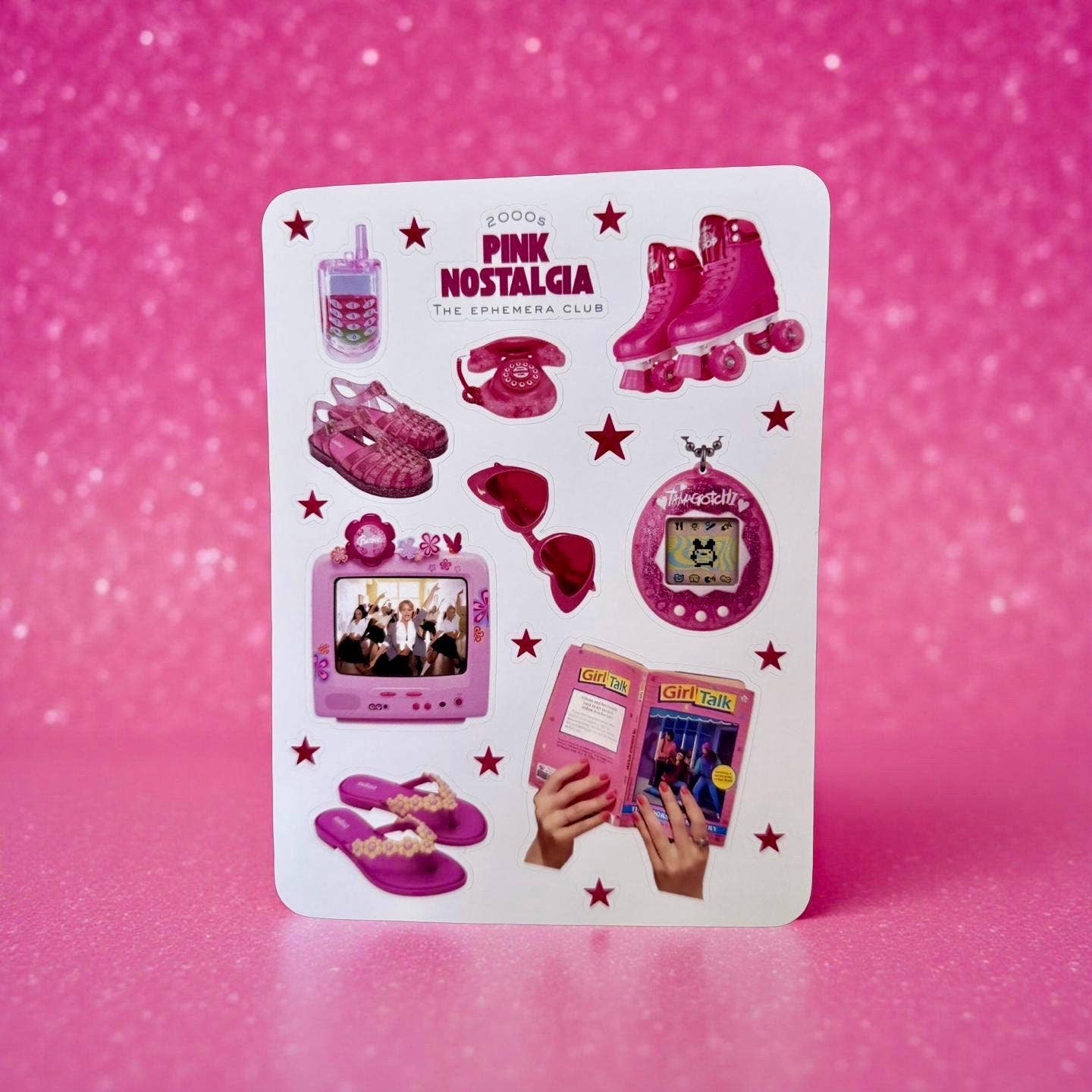 Pink Nostalgia Y2K Sticker Sheet