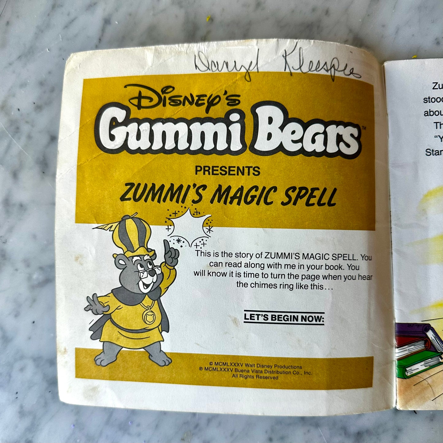 80’s Disney’s Gummi Bears Book