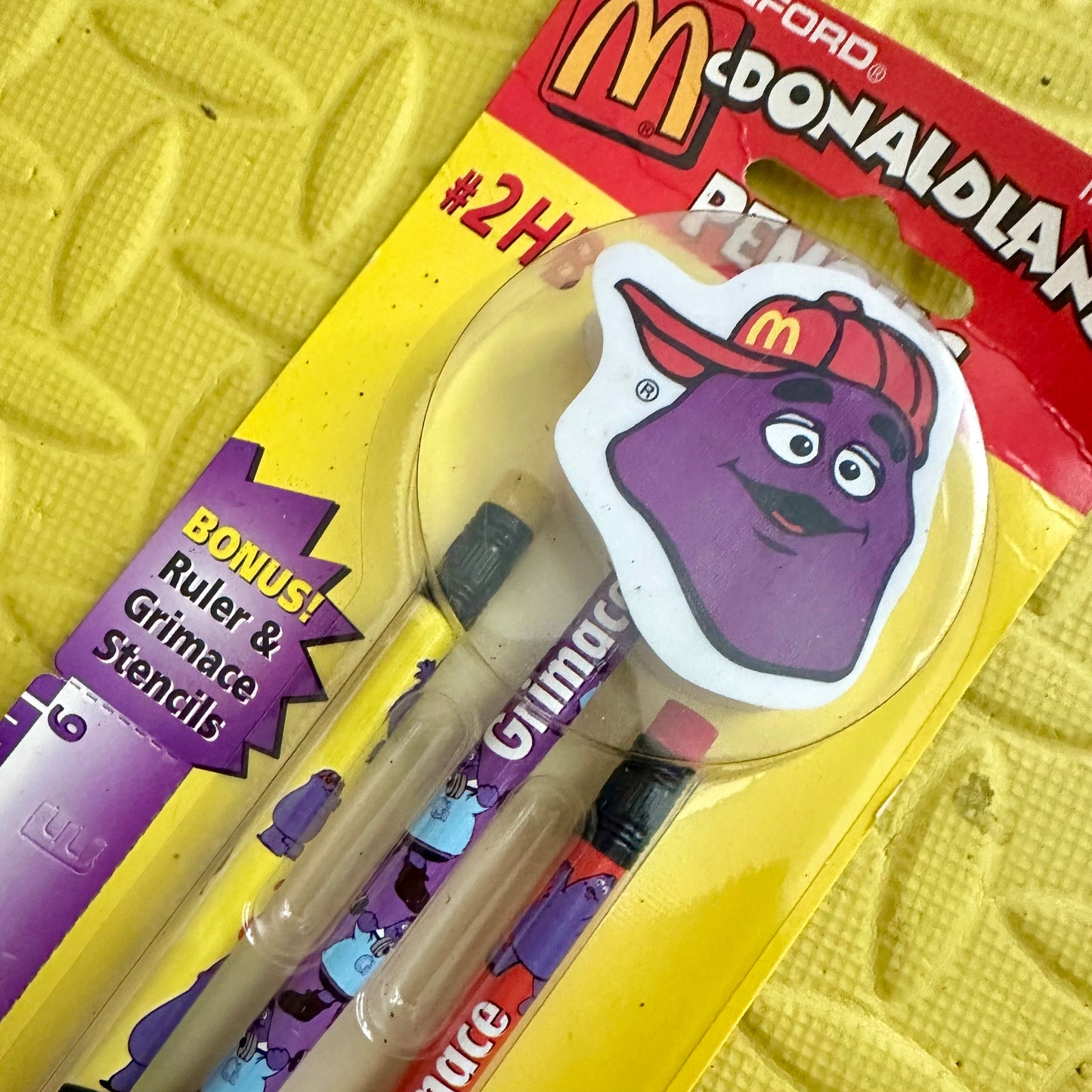 1995 McDonaldland Sanford Grimace Pencil and Eraser Pack